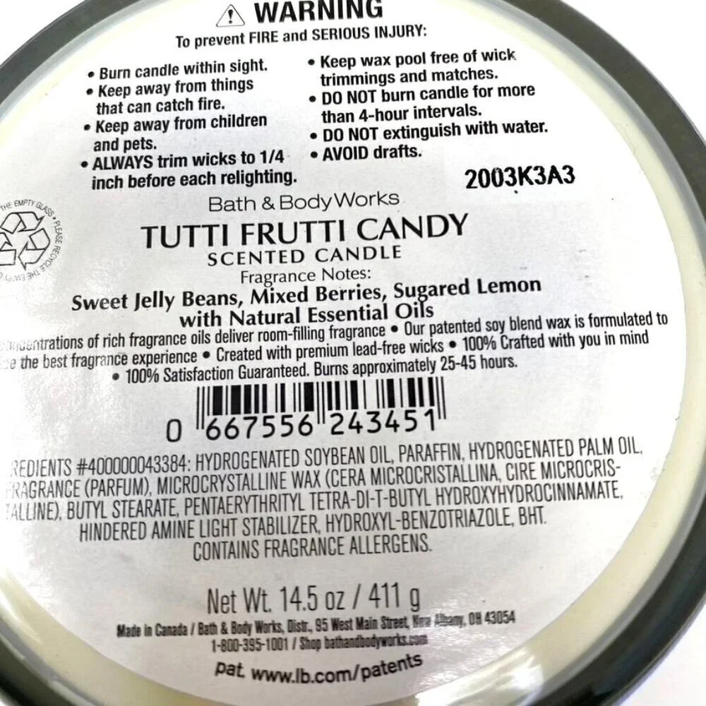 Bath & Body Works Happy Easter Tutti Frutti Candy 3-Wick Candle 14.5 Oz - Picture 6 of 6
